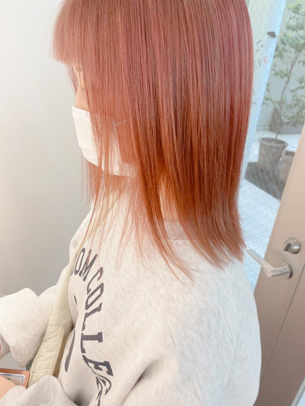 ワンブリーチでピンクベージュ◎MILK 高橋