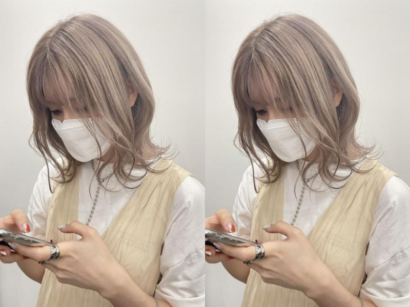 大人可愛いホワイトベージュ  ケアブリーチ 仙台