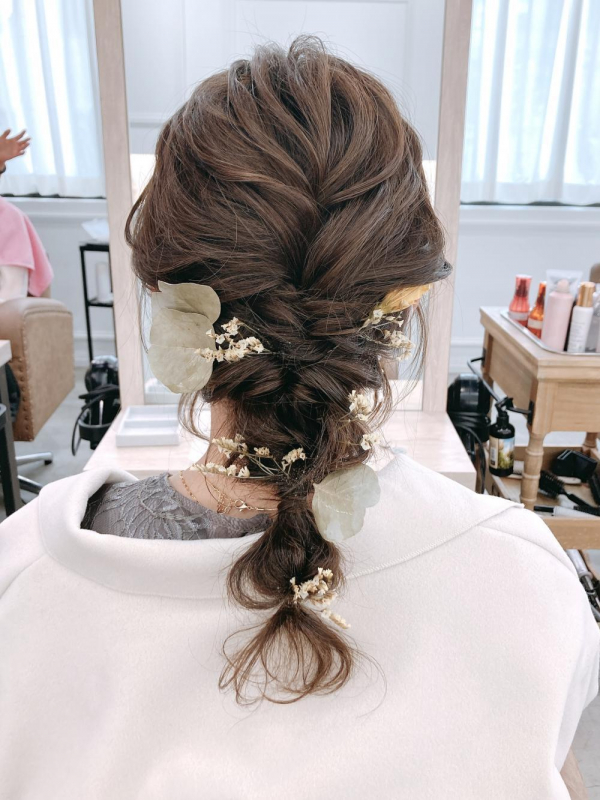ヘアアレンジ　編みおろし