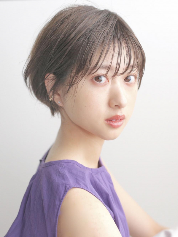 LEMO 束感シースルーショート　暗髪　ラベンダーアッシュ