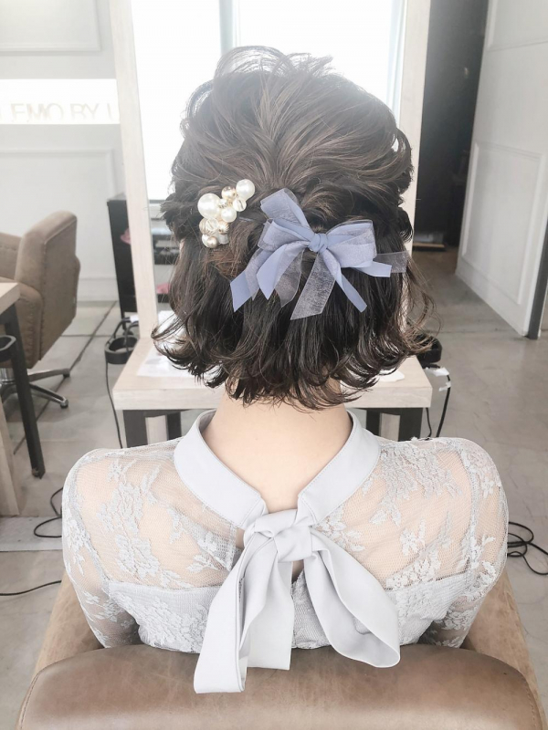 LEMO　ハーフアップ　結婚式　二次会　ブライダル　ヘアアレ