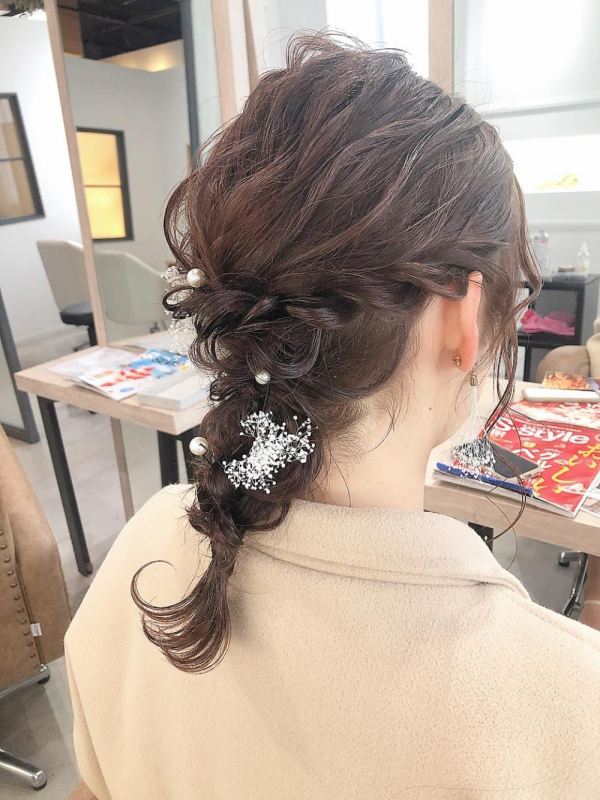 LEMO　編みおろし　結婚式　二次会　ヘアアレンジ